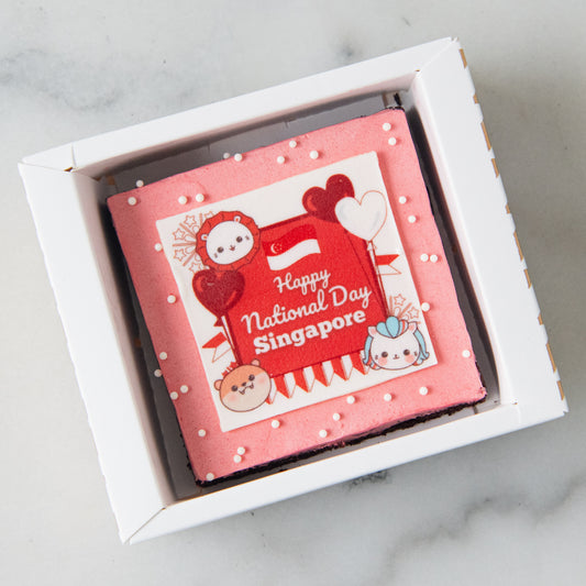 Happy National Day | Happy National Day Petite Brownie 8x8 | $9.80 Nett