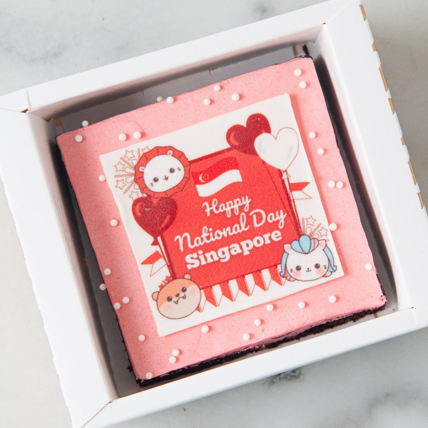 Happy National Day | Happy National Day Petite Brownie 8x8 | $9.80 Nett