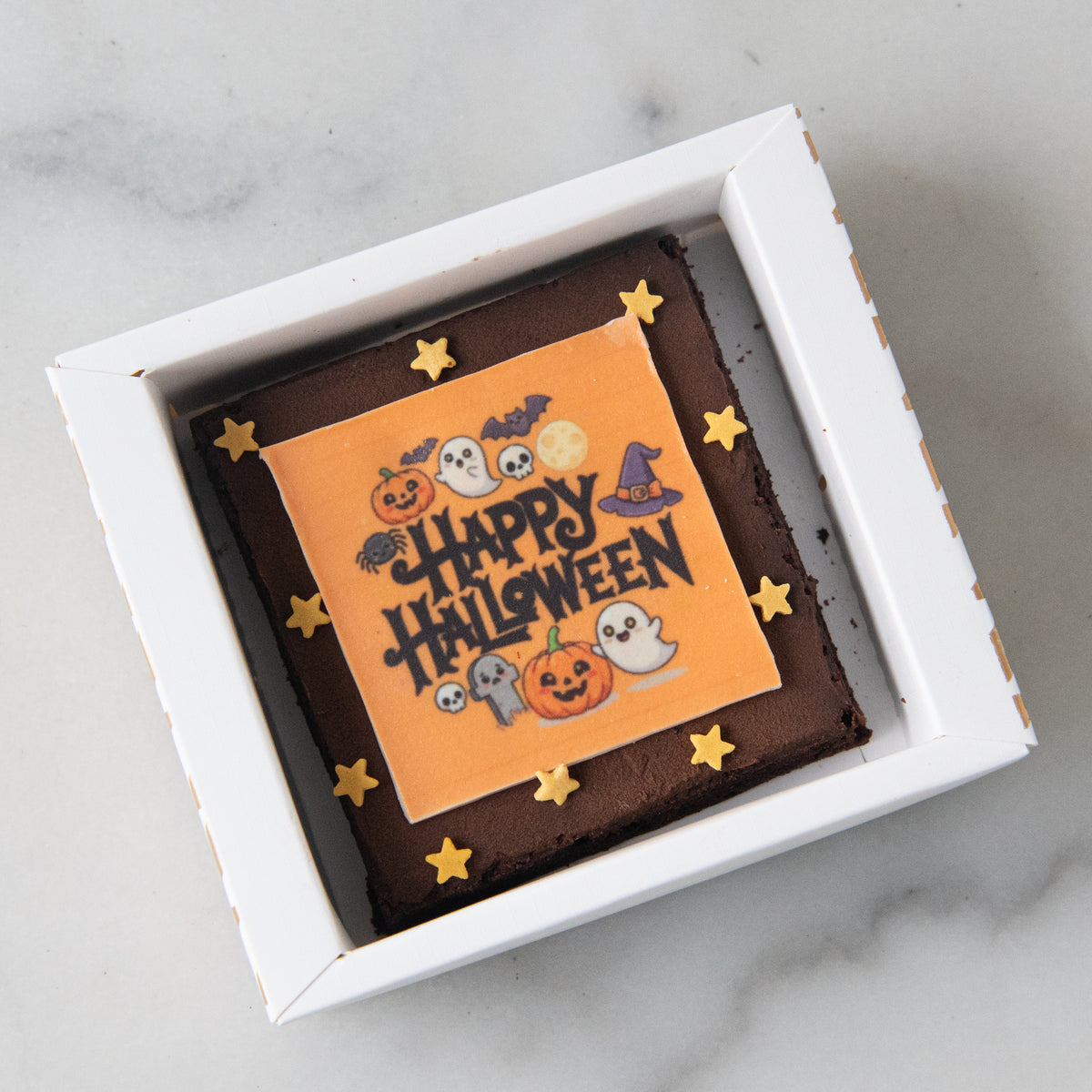 Happy Halloween | Trick or Treat Petite Brownie 8x8 | $9.80 Nett