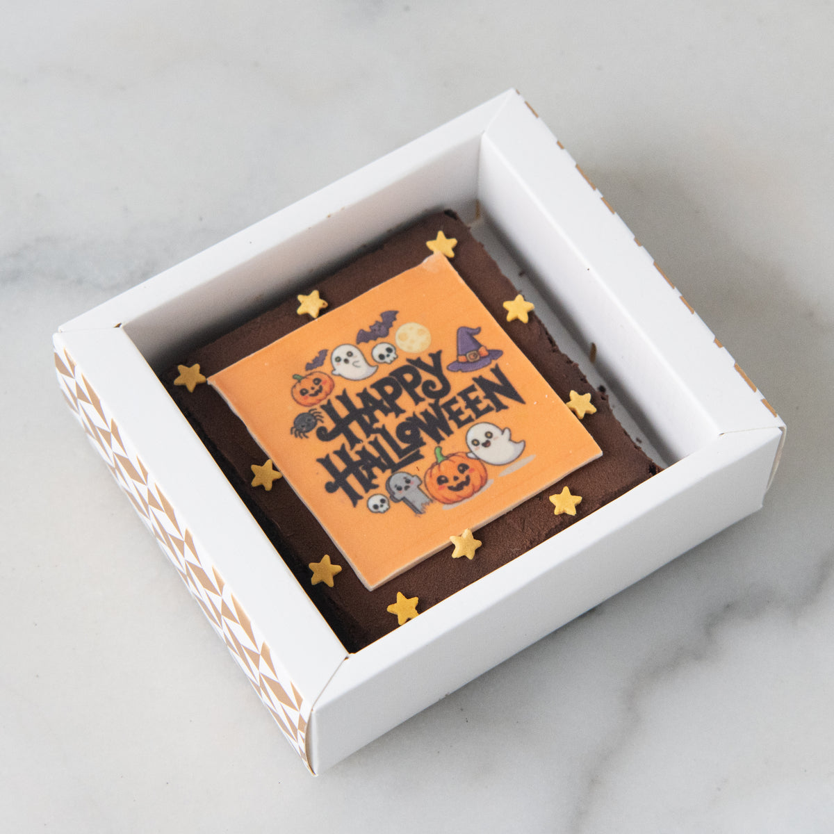 Happy Halloween | Trick or Treat Petite Brownie 8x8 | $9.80 Nett