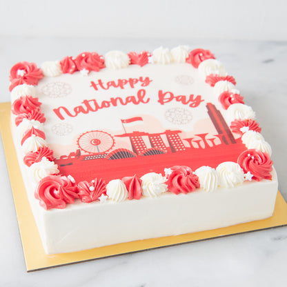 Happy National Day | National Day Festive Celebration Cake 18x18cm | $88 Nett