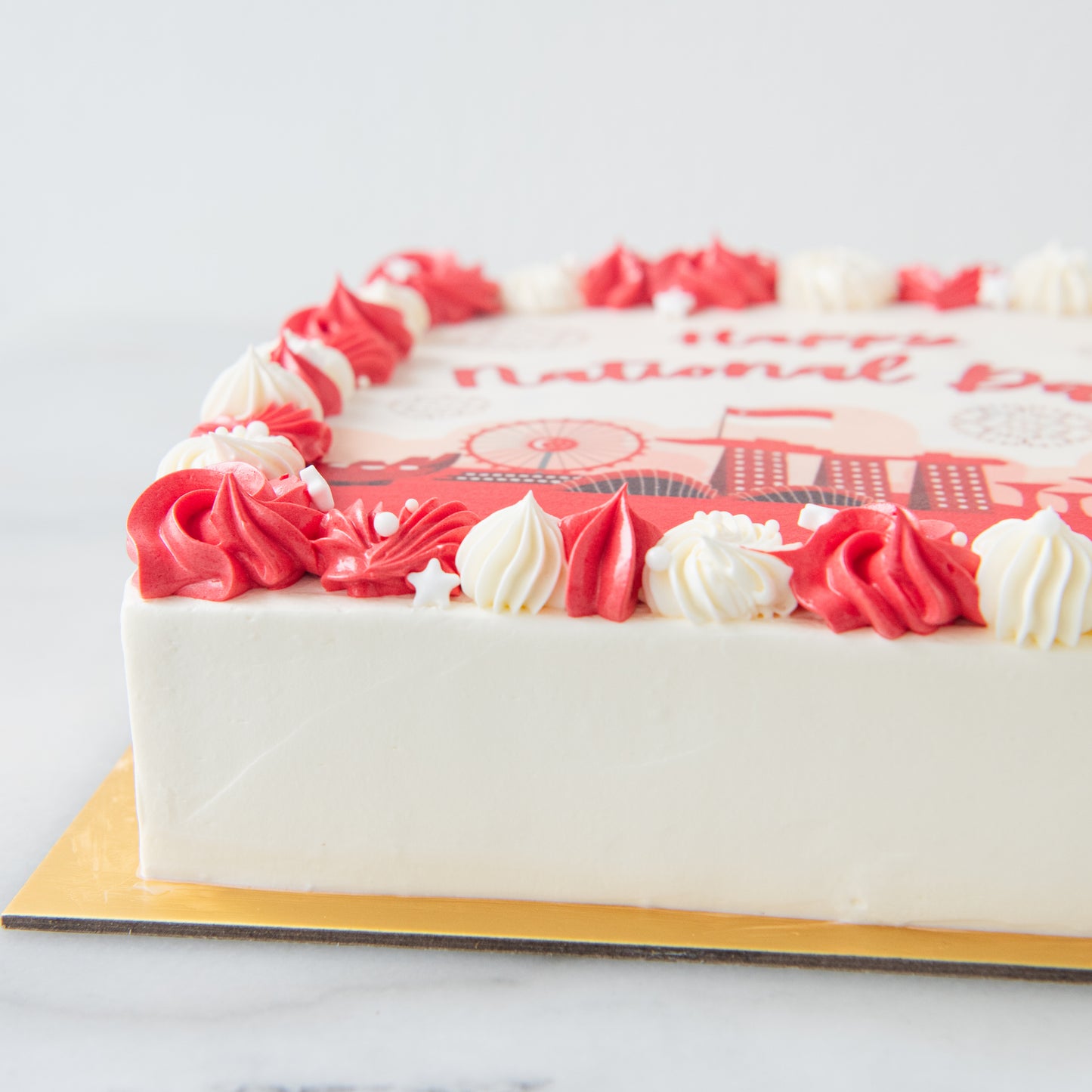 Happy National Day | National Day Festive Celebration Cake 18x18cm | $88 Nett