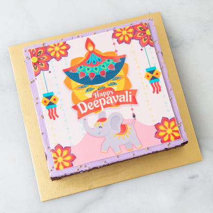 Eggless* | Happy Deepavali | Happy Diwali Eggless Big Brownie | $55.80 Nett