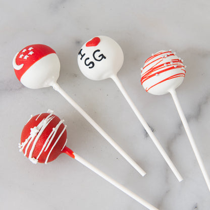Happy National Day | Red and White Cake-pops Assorted 20 pcs In Gift Box | $68.80 Nett