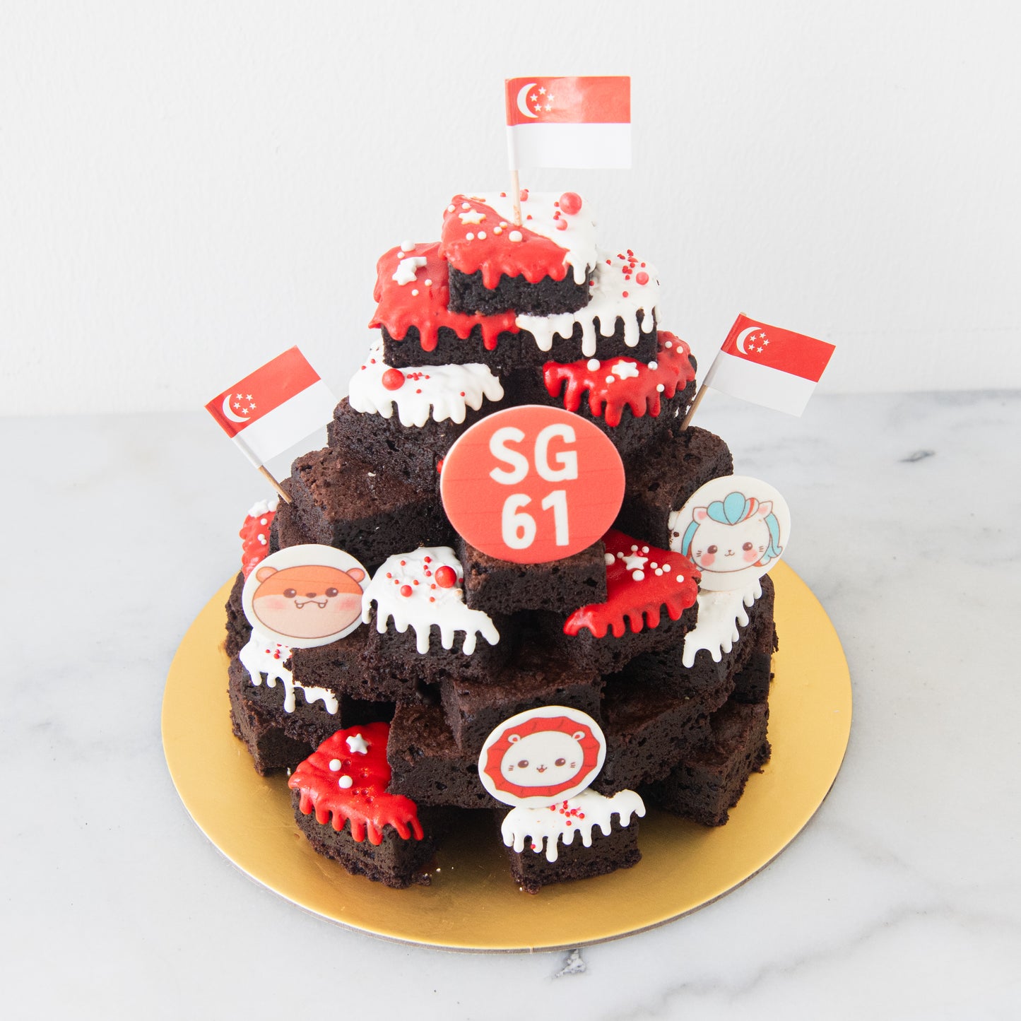 Happy National Day | Majulah Trio Squad Brownie Tower | $128 Nett