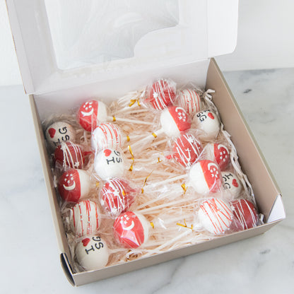 Happy National Day | Red and White Cake-pops Assorted 20 pcs In Gift Box | $68.80 Nett