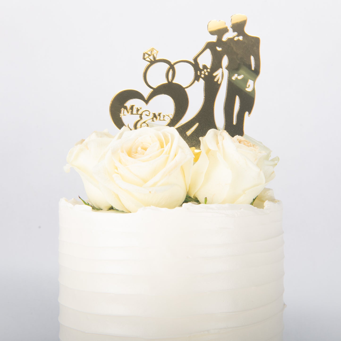 Wedding Cake- Classic White Wedding Macaron Tower Cake – 40 Macarons & Fresh Roses