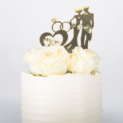 Wedding Cake- Classic White Wedding Macaron Tower Cake – 40 Macarons & Fresh Roses