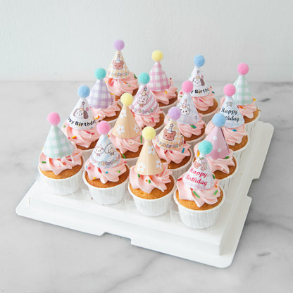 Party Hat Pink Mini Cupcakes 16 pcs Set | U.P $58.80