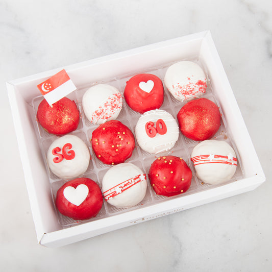 Happy National Day | Red & White Choux Cream Puff 12 pcs | $39.90 Nett