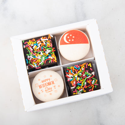 Happy National Day | Red Dot Bites Macaron and Brownie Set | $11.80 Nett