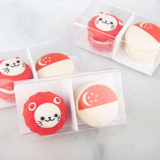 Happy National Day | Lion & Flag 2in1 Macaron Set | $8.80 Nett