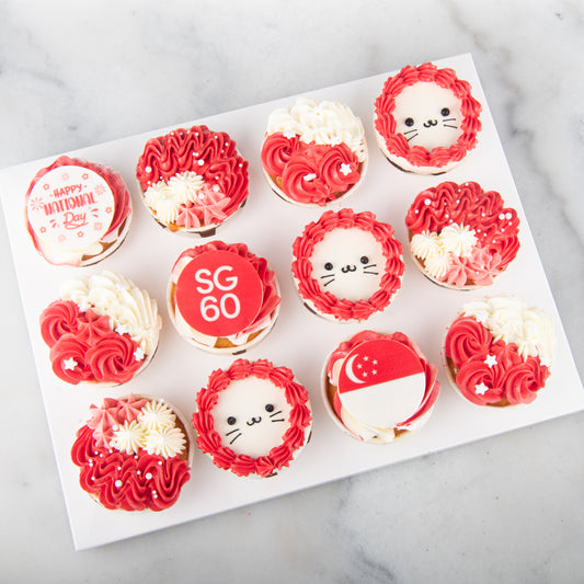 Happy National Day | Stand up for Singapore 12in1 Cupcake Set | $65.80 Nett