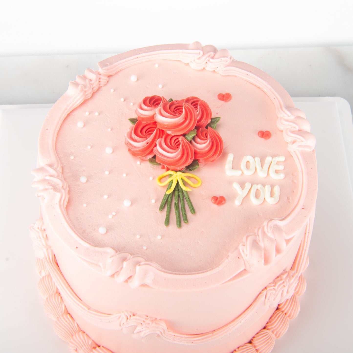 Customized Cake- Love Bouquet Vintage Cake