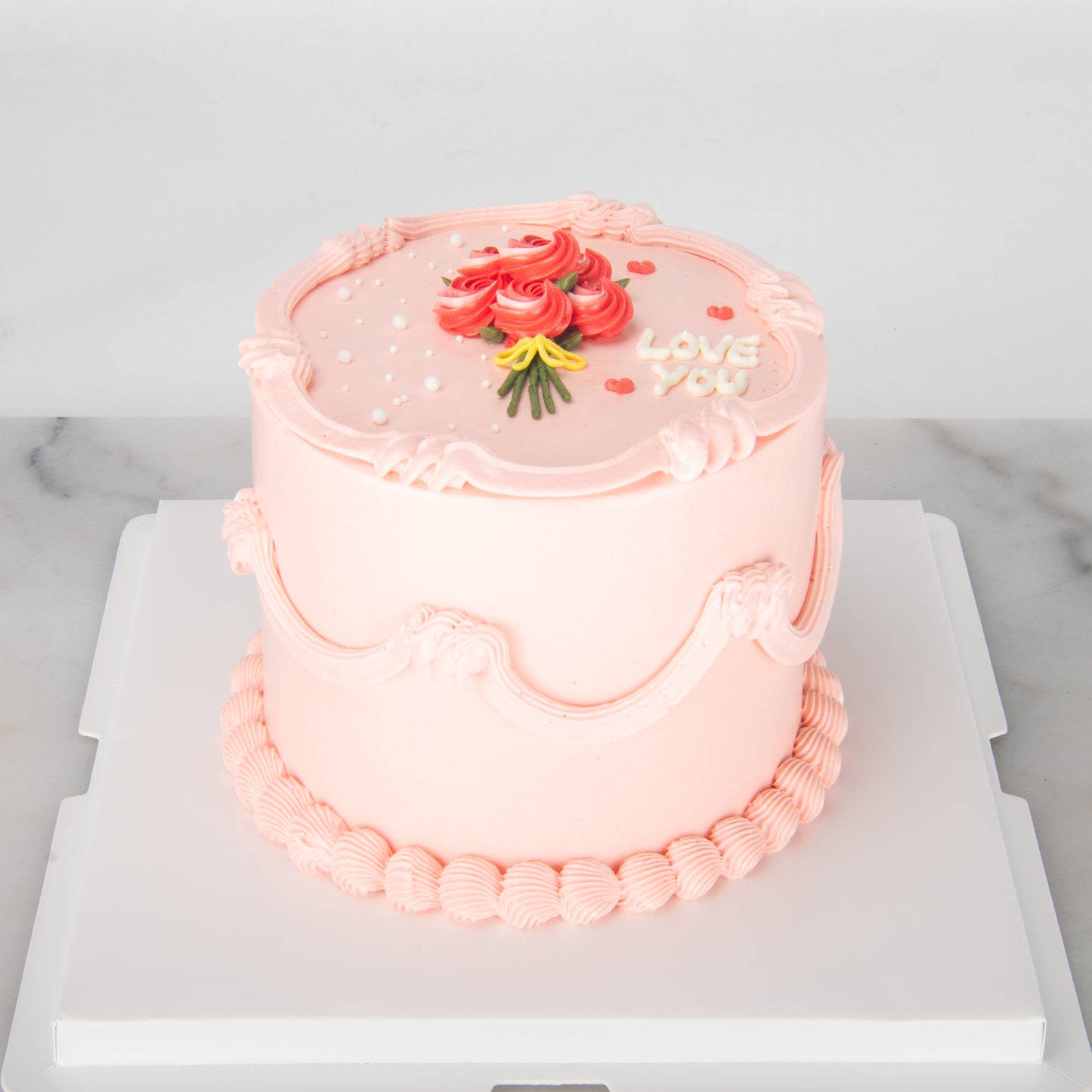 Customized Cake- Love Bouquet Vintage Cake