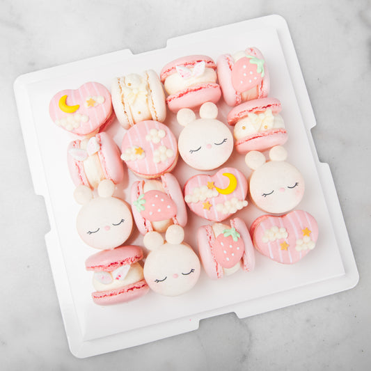 16 pcs Dreamy Skies Pink Bunny Fatcarons | $118 Nett