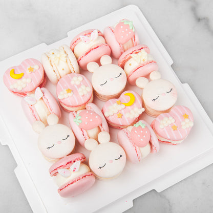 16 pcs Dreamy Skies Pink Bunny Fatcarons | $118 Nett