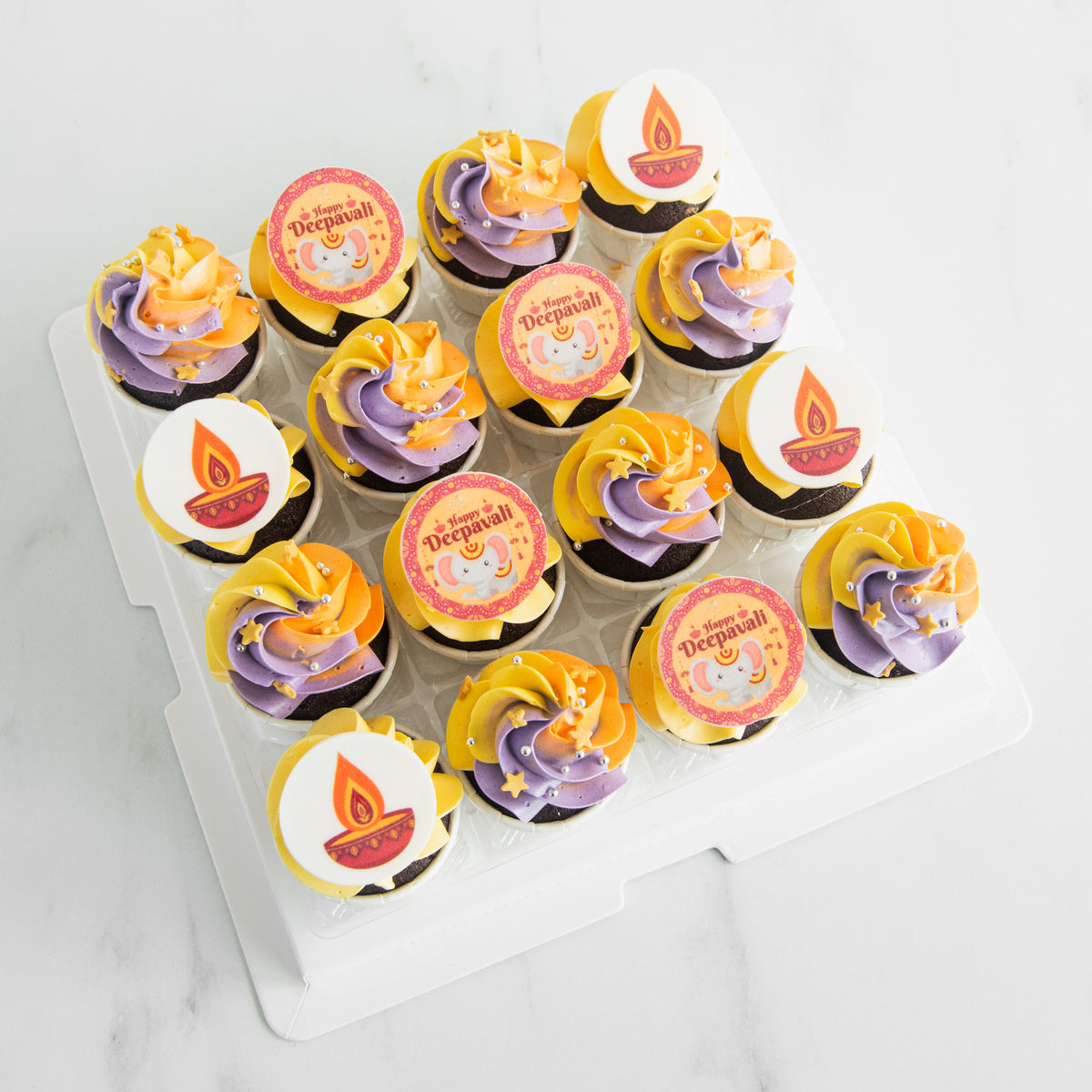 Happy Deepavali | 16pcs Mini Cupcake In Gift Box | $48.80 Nett