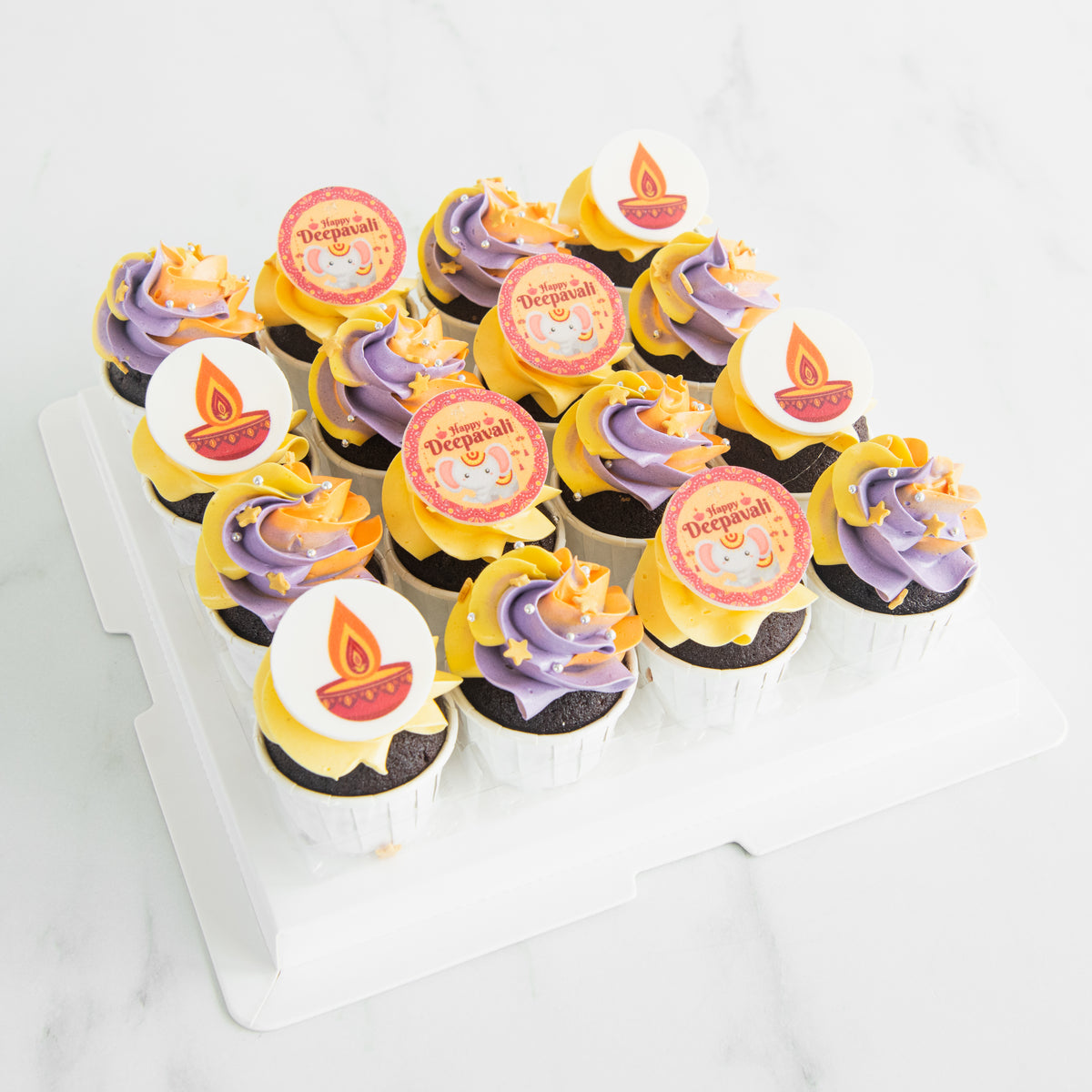 Happy Deepavali | 16pcs Mini Cupcake In Gift Box | $48.80 Nett