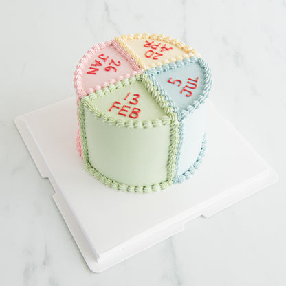 Customized Cake - Customisable Pastel Calendar Birthday Cake