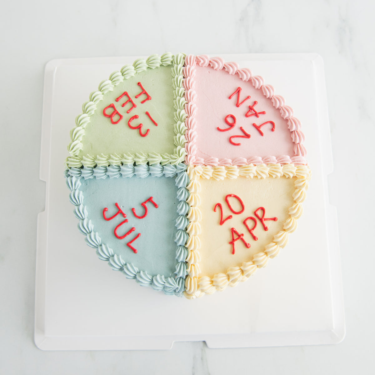 Customized Cake - Customisable Pastel Calendar Birthday Cake