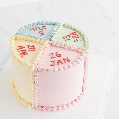 Customized Cake - Customisable Pastel Calendar Birthday Cake