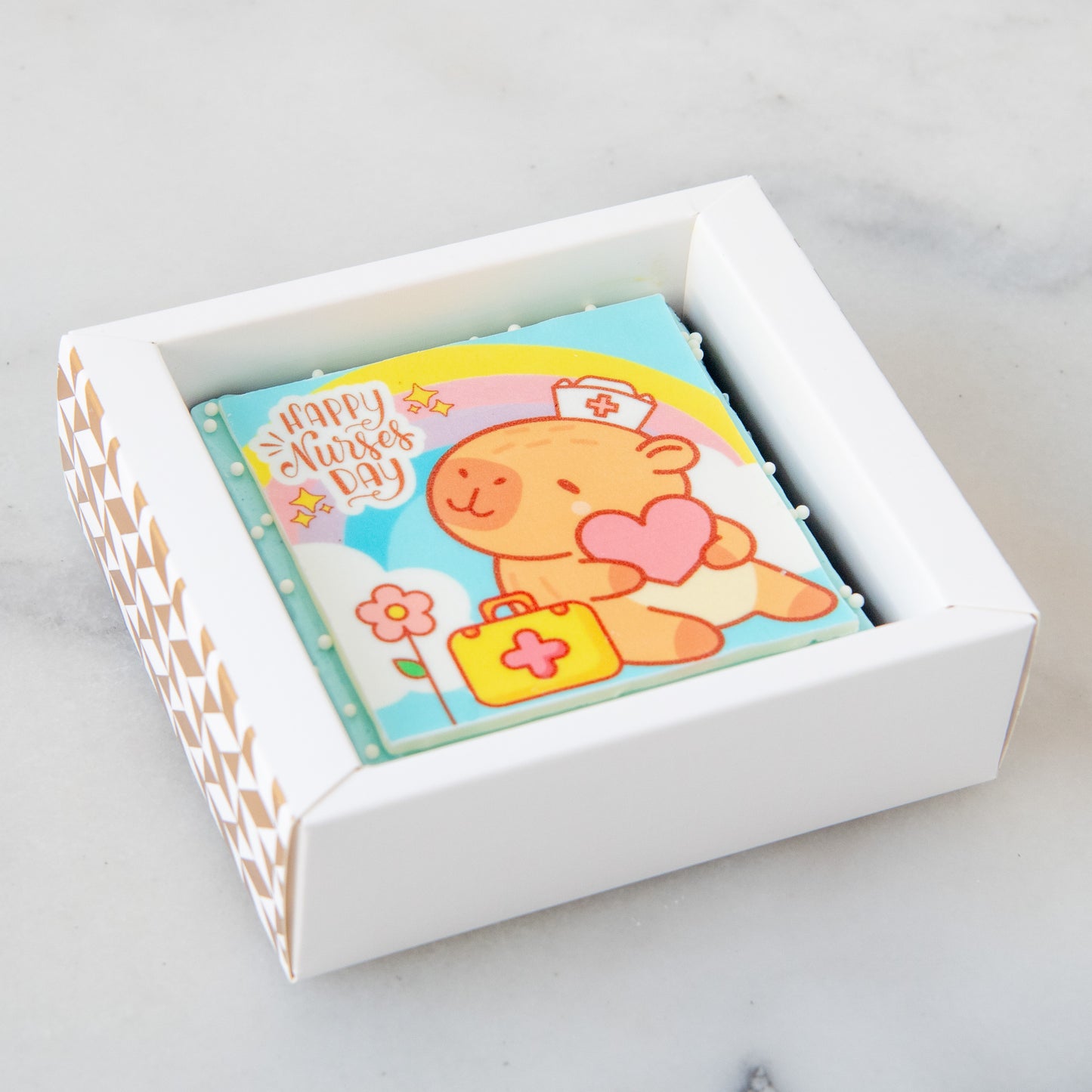 Happy Nurse Day | Nurse Capy’s Petite Brownie 8x8 | $9.80 Nett