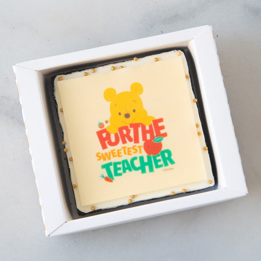 Happy Teacher's Day | Disney Winnie The Pooh Teacher's Day Petite Brownie | $9.80 Nett
