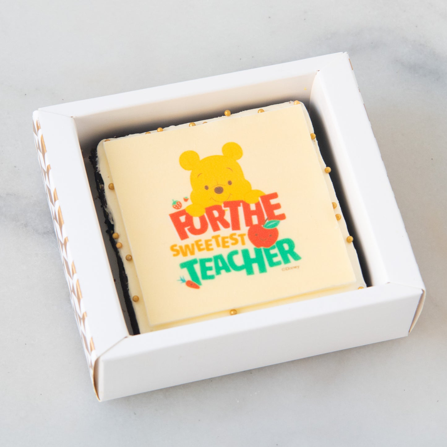 Happy Teacher's Day | Disney Winnie The Pooh Teacher's Day Petite Brownie | $9.80 Nett