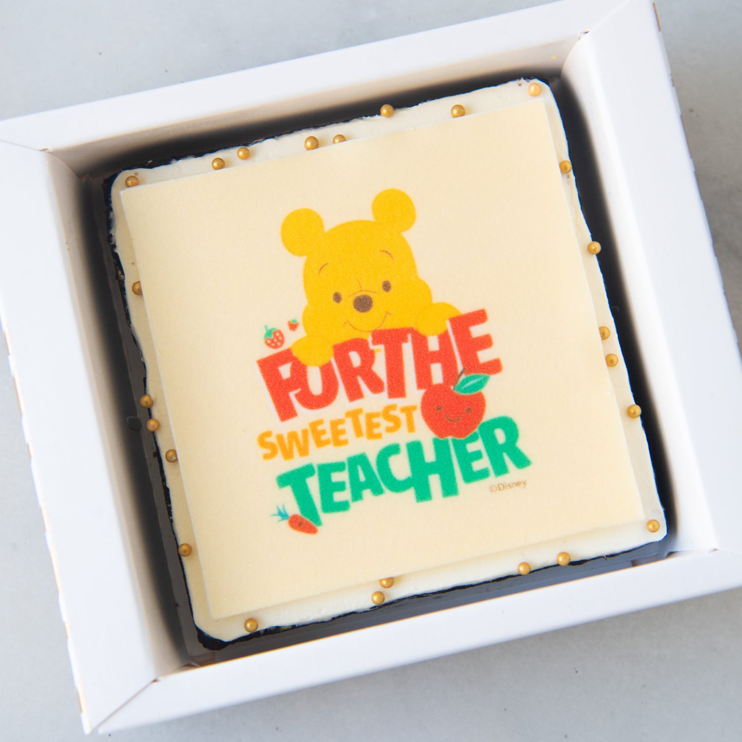 Happy Teacher's Day | Disney Winnie The Pooh Teacher's Day Petite Brownie | $9.80 Nett