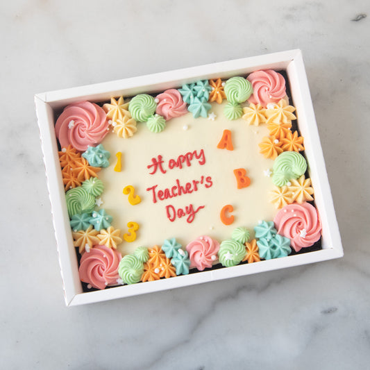 Happy Teacher's Day | Pastel Gratitude Floral Brownie | $51.80 nett only