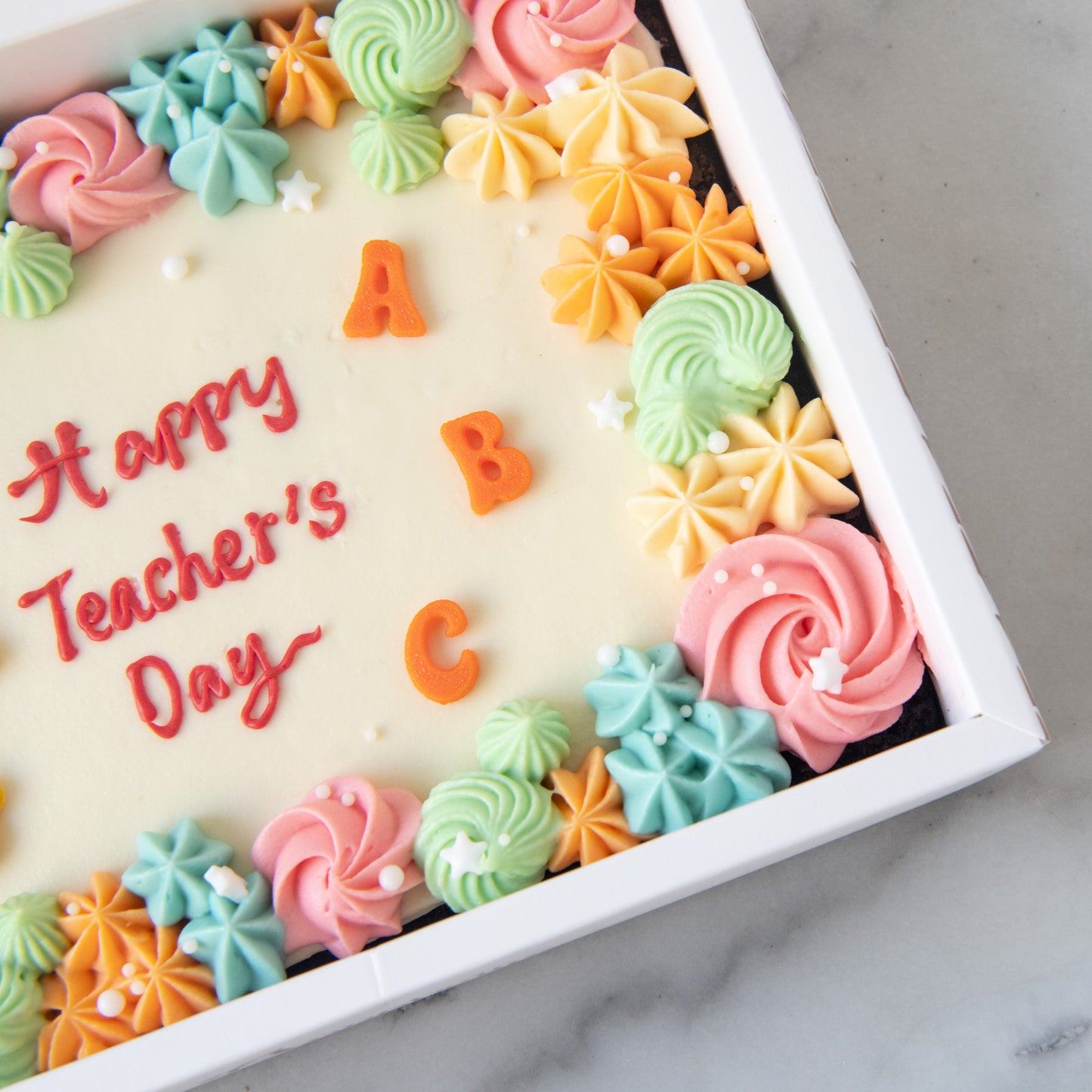 Happy Teacher's Day | Pastel Gratitude Floral Brownie | $51.80 nett only