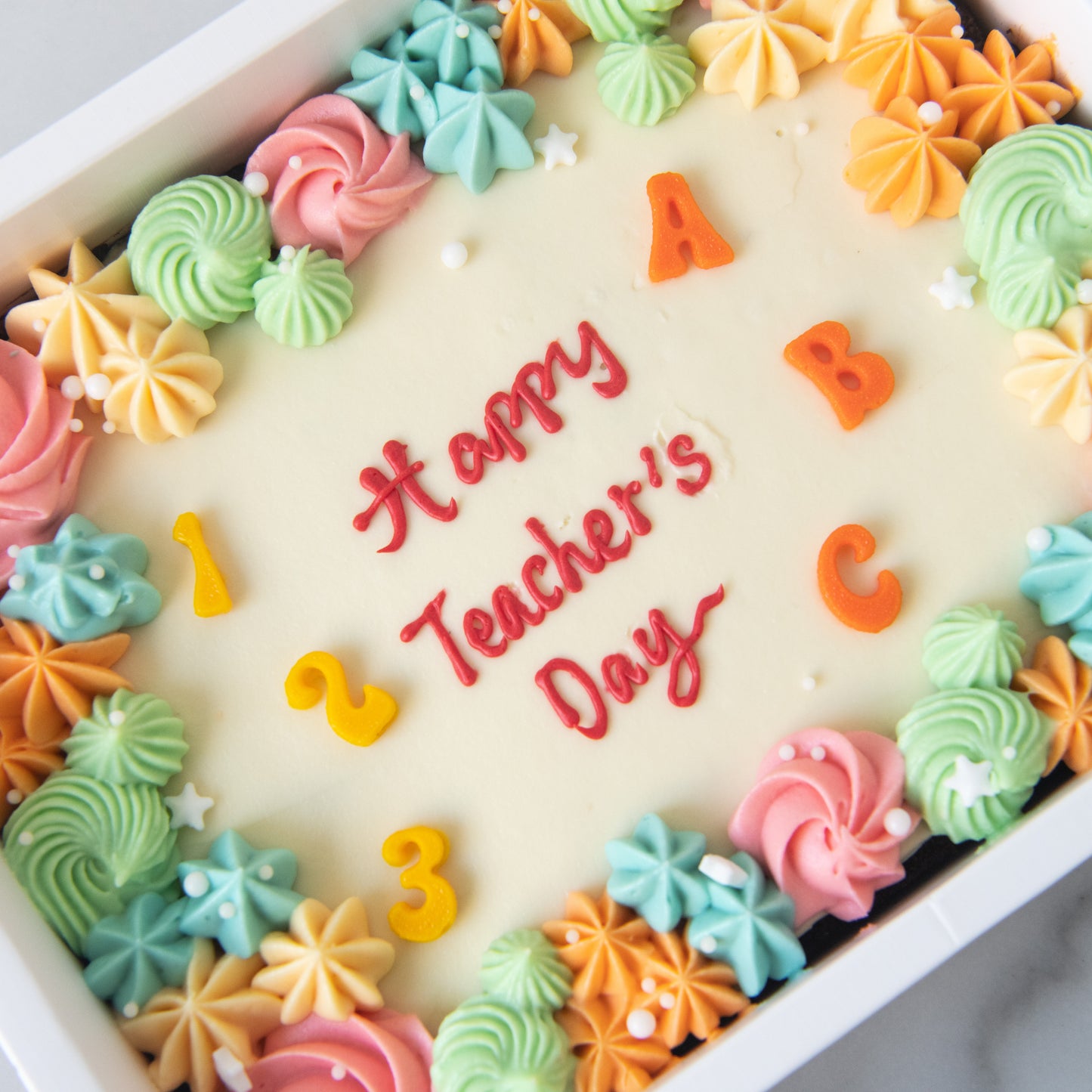 Happy Teacher's Day | Pastel Gratitude Floral Brownie | $51.80 nett only