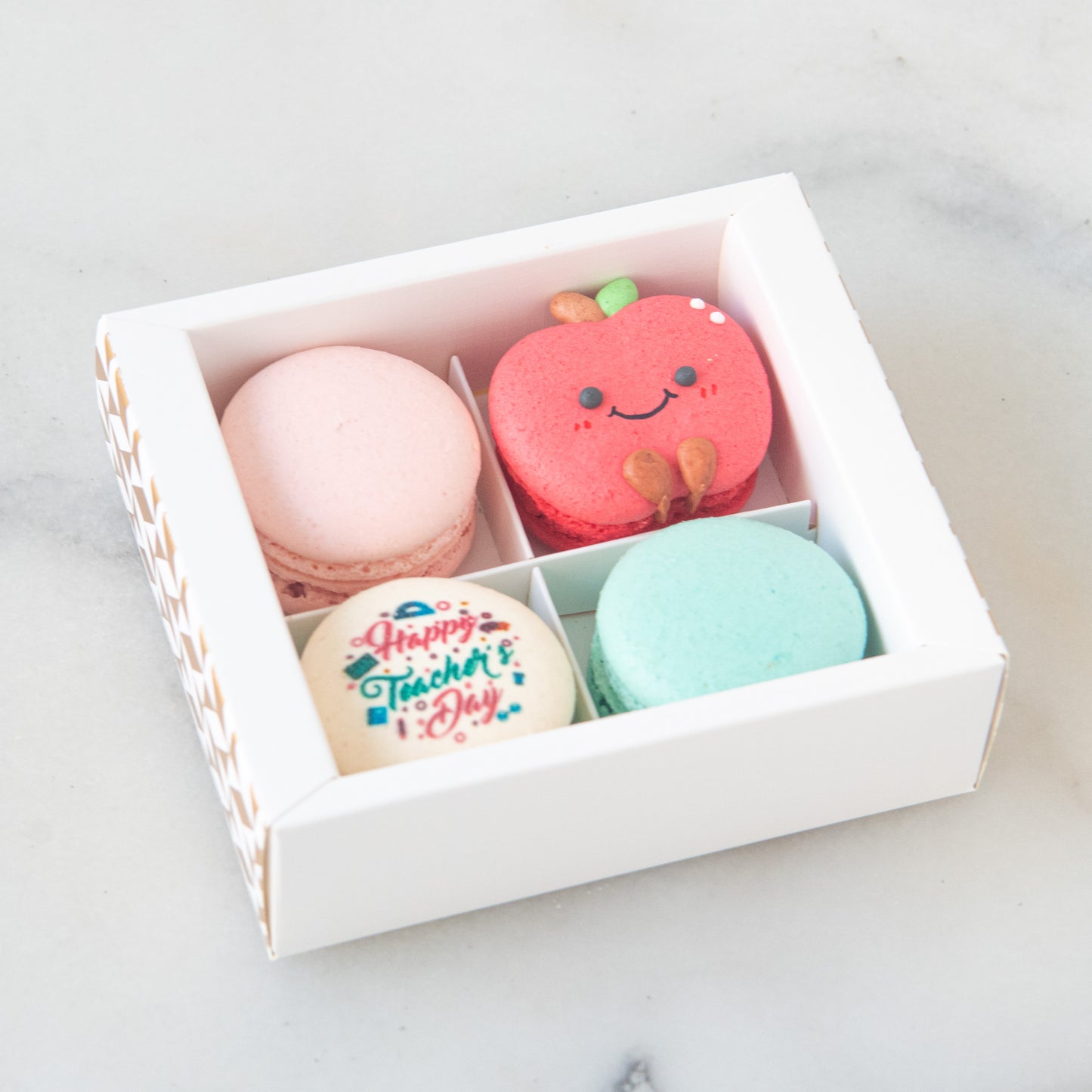 Happy Teacher's Day | 4in1 Smiley Apple Macaron | $13.80 Nett