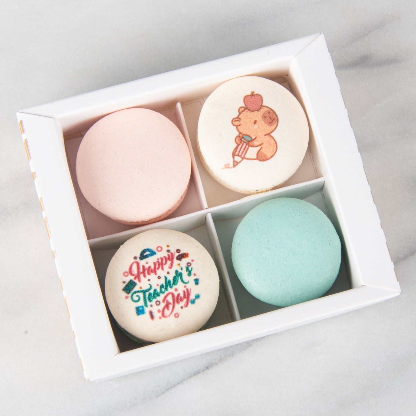 Happy Teacher's Day | Bundle of 10 x 4in1 Printed Teacher Capy Macaron | $100 Nett