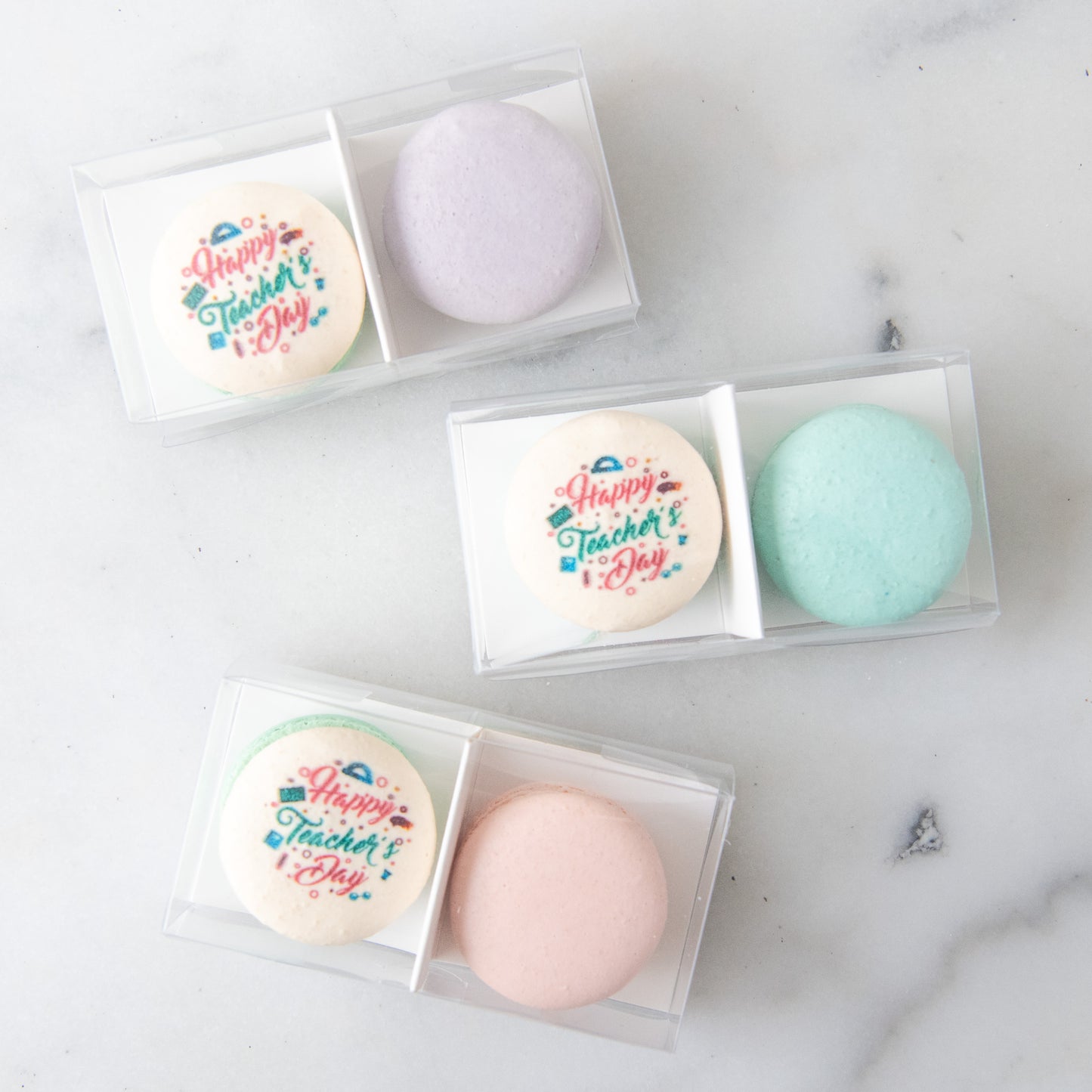 Happy Teacher's Day | 2in1 Assorted Teachers day Macaron | $7.80 Nett