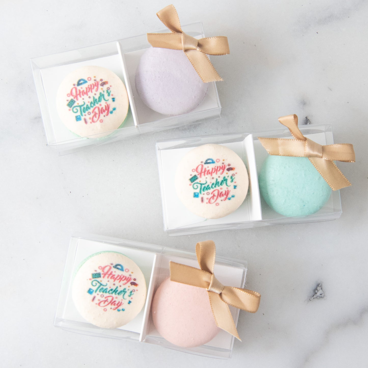 Happy Teacher's Day | 2in1 Assorted Teachers day Macaron | $7.80 Nett