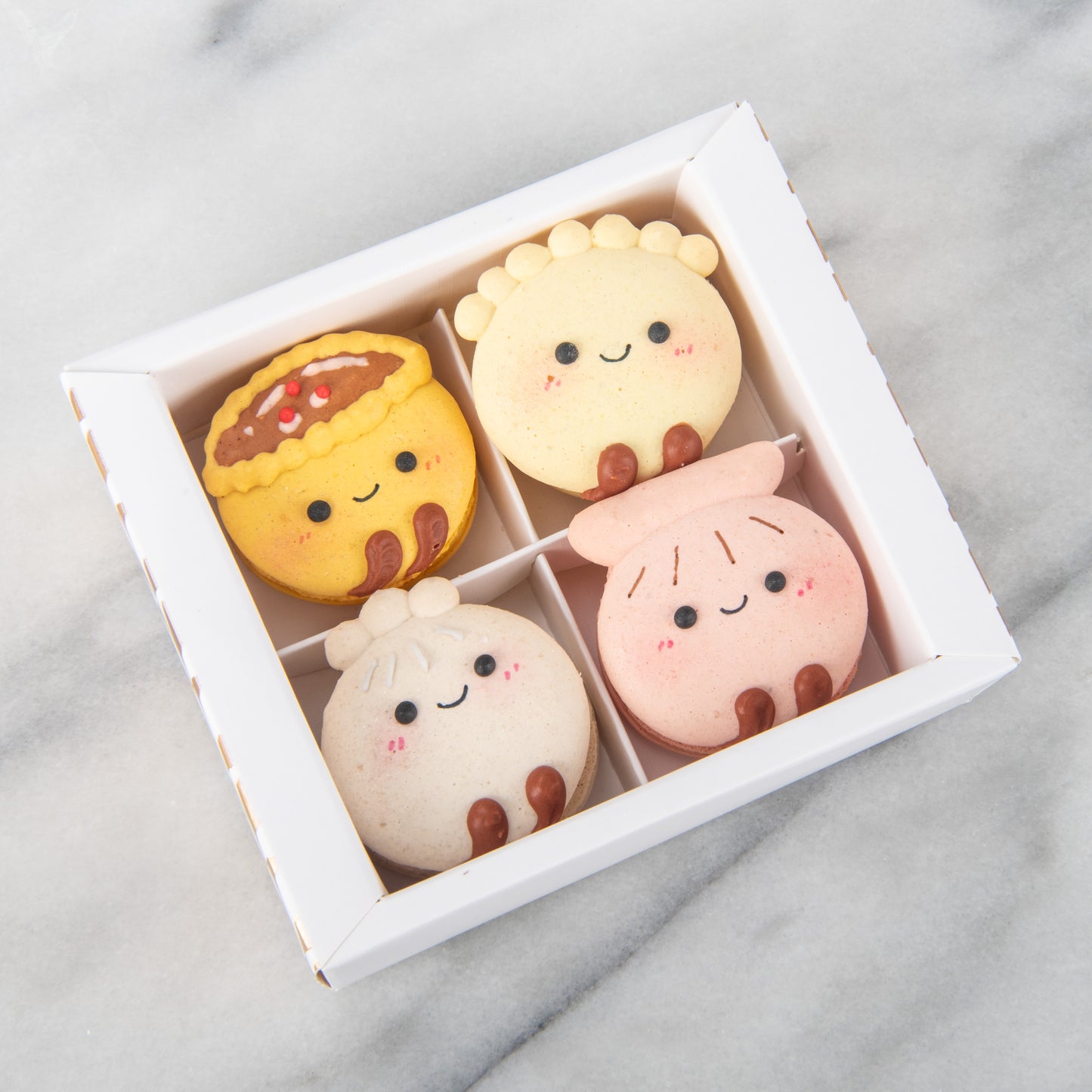 9.9 Sales | *New* 4pcs Smiley DIMSUM Macarons in Gift Box | S$15.80 Nett