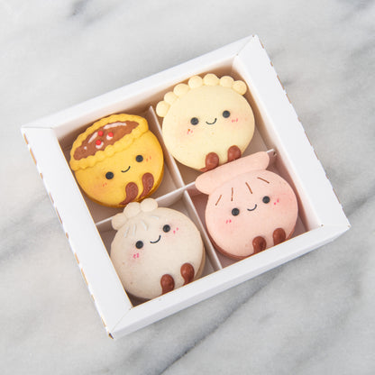 9.9 Sales | *New* 4pcs Smiley DIMSUM Macarons in Gift Box | S$15.80 Nett