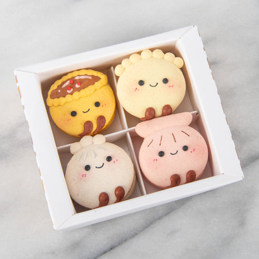 9.9 Sales | *New* 4pcs Smiley DIMSUM Macarons in Gift Box | S$15.80 Nett