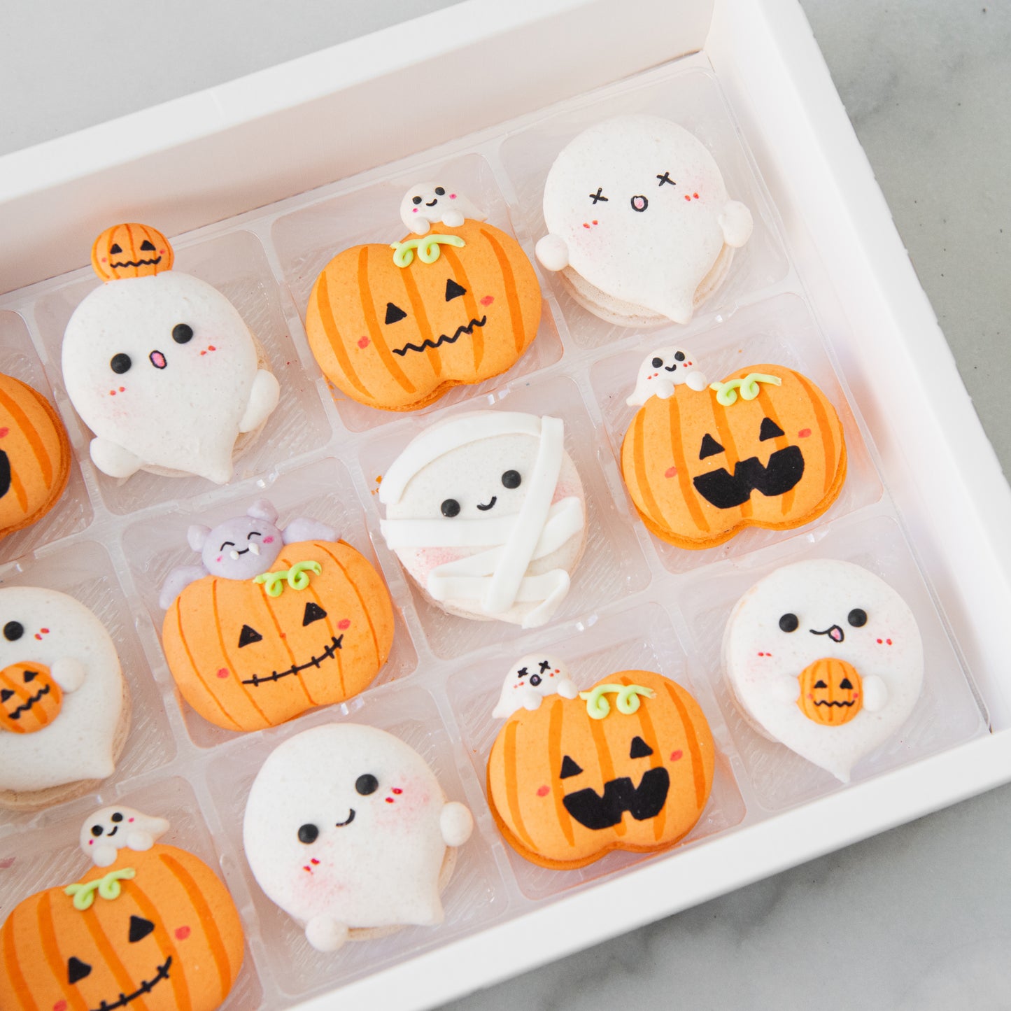 Happy Halloween | 12in1 Pumpkins & Ghosts Macaron Set | $51.80 Nett