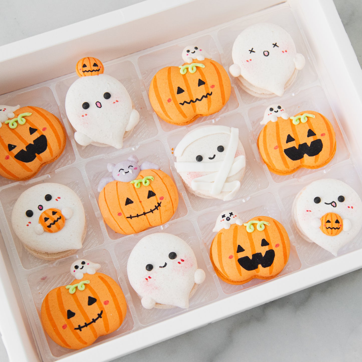 Happy Halloween | 12in1 Pumpkins & Ghosts Macaron Set | $51.80 Nett