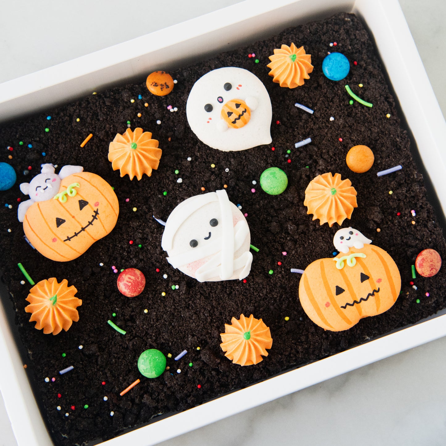 Happy Halloween |  Horrifyingly Cute Macaron Brownie | $45.80 Nett