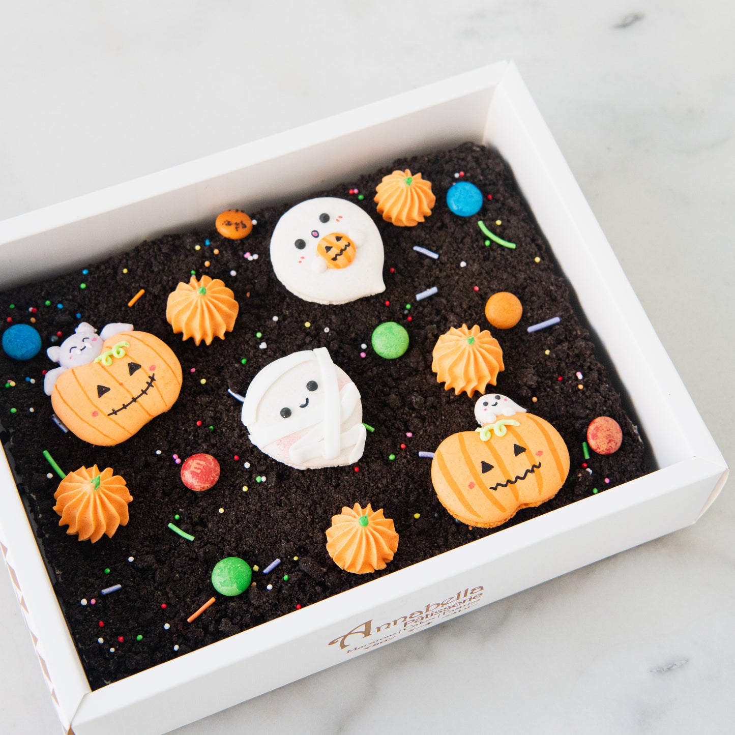 Happy Halloween |  Horrifyingly Cute Macaron Brownie | $45.80 Nett