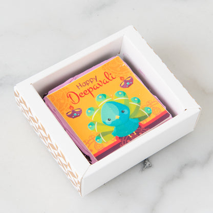 Happy Deepavali | Prosperity Peacock Petite Brownie 8x8cm | $9.80 Nett