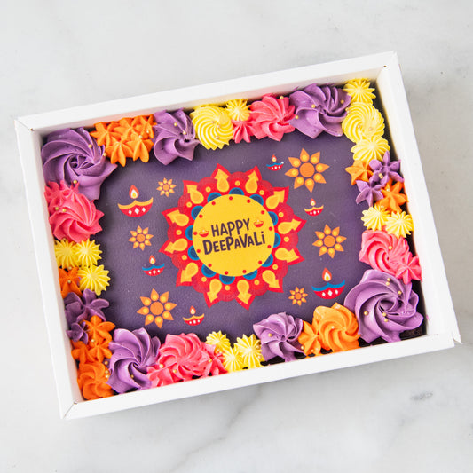 Happy Deepavali |  Festival of Lights Floral Brownie| $51.80 Nett