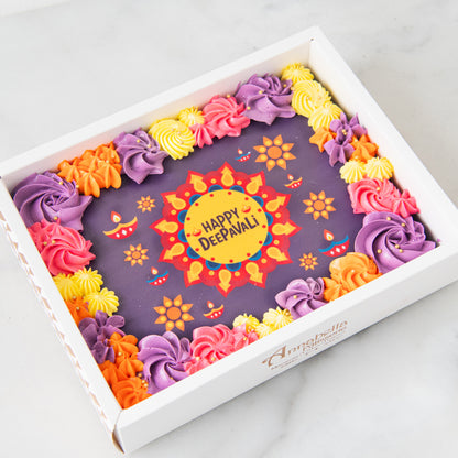 Happy Deepavali |  Festival of Lights Floral Brownie| $51.80 Nett