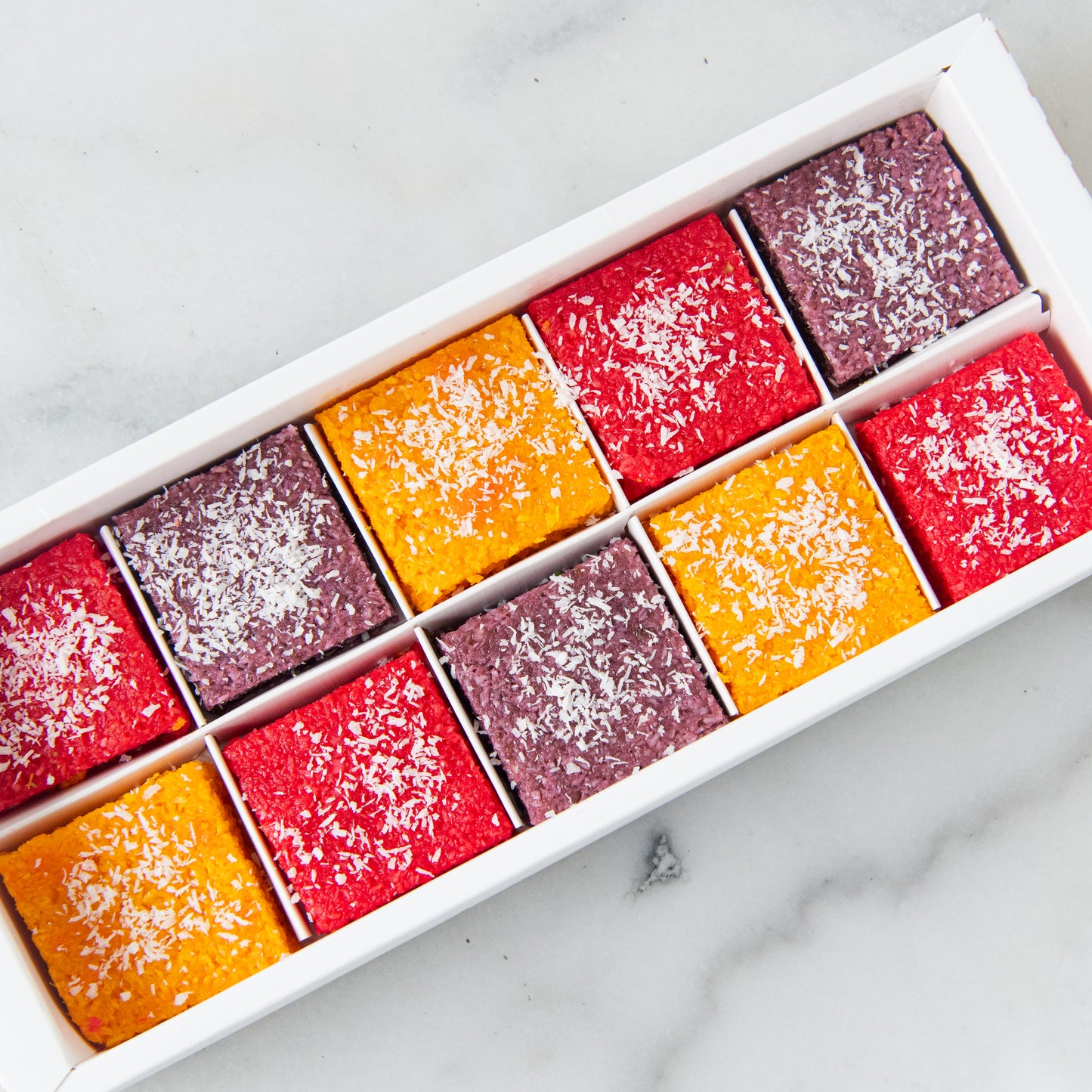 Eggless* | Happy Deepavali | 10 in1 Joyful & Colorful Eggless Coconut Barfi | $18.80 Nett