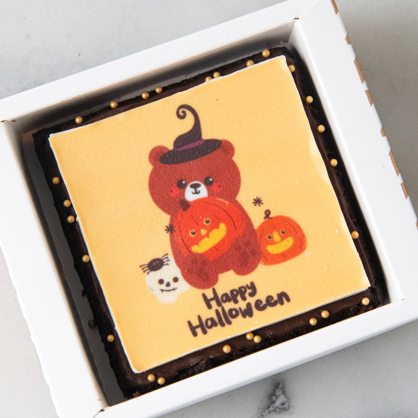 Happy Halloween | Pawlloween Bear Petite Brownie 8x8 | $9.80 Nett