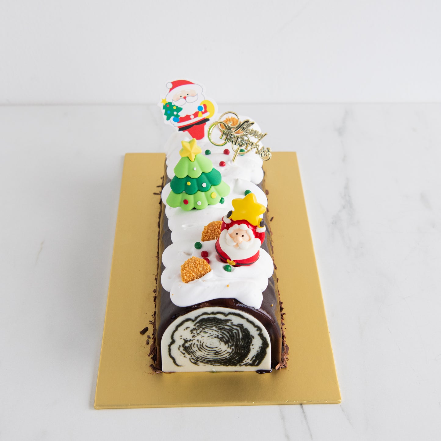 Ho ho ho! Merry Christmas | Christmas Spirit Black forest log cake 1kg | $68.80 Nett